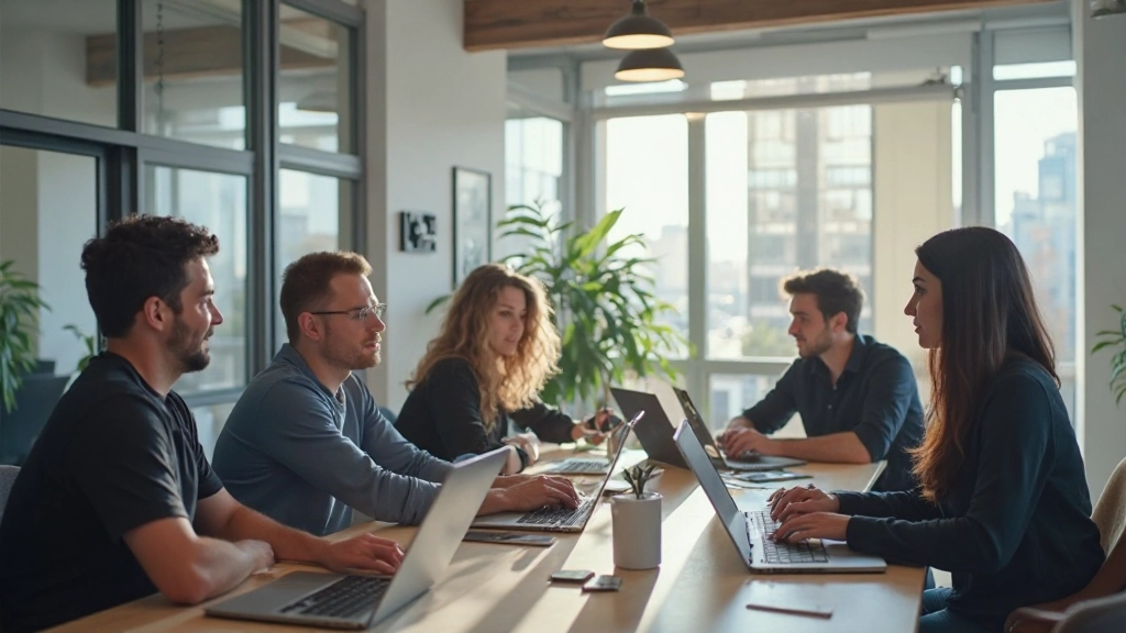 Kantoor omgeving met medewerkers