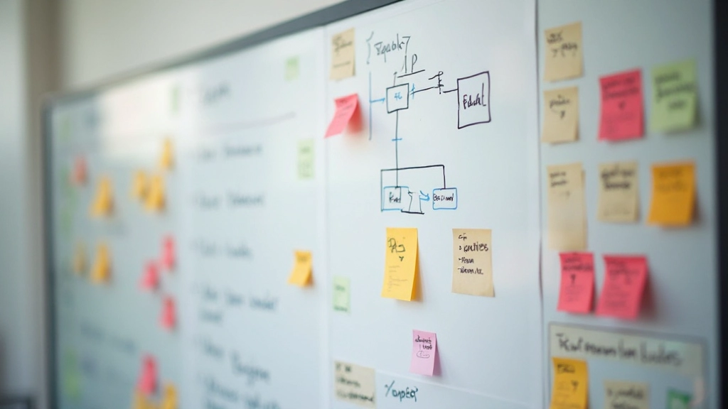 Whiteboard met informatiestructuur